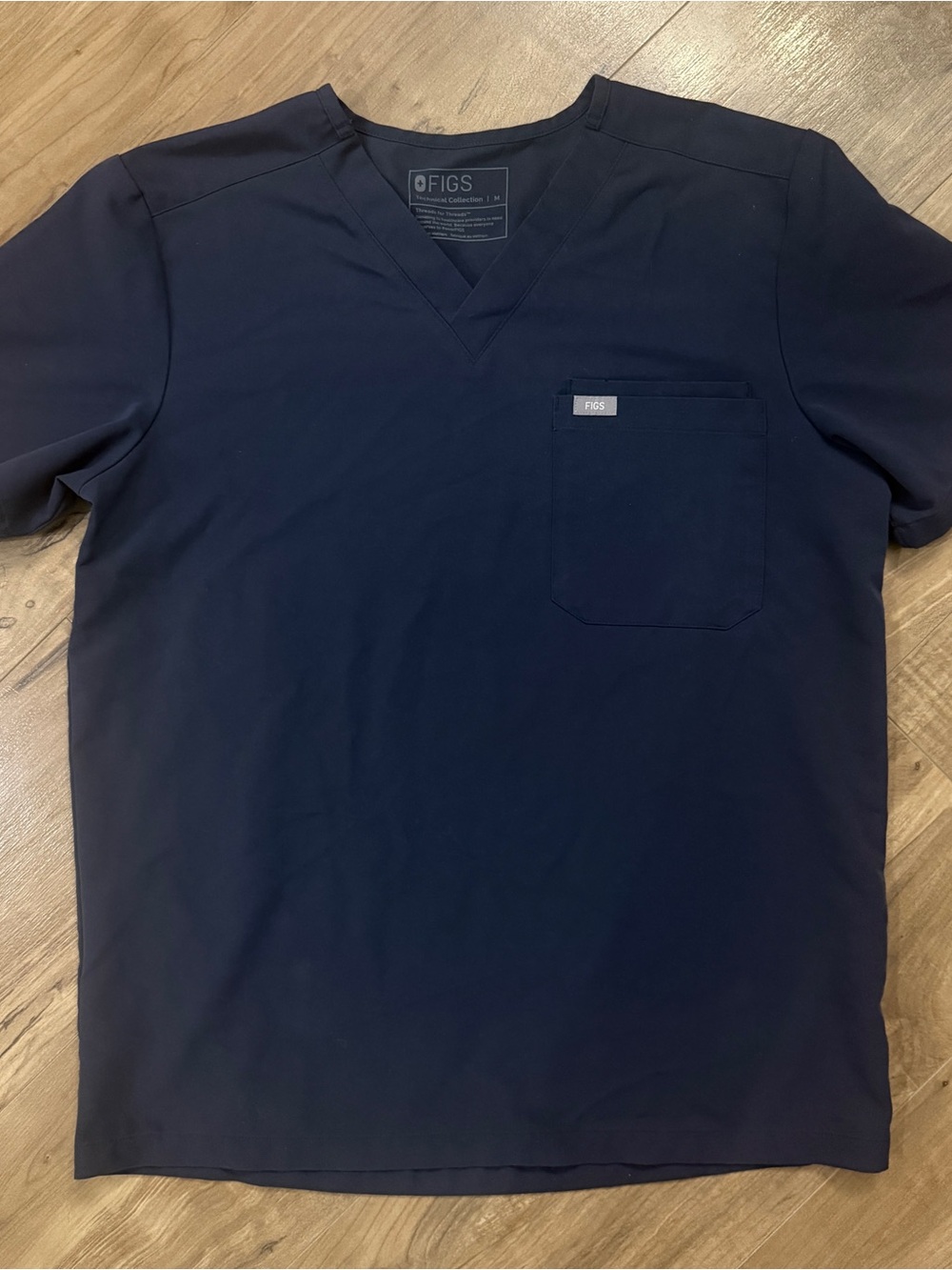 FIGS Men’s Slate Blue Leon Scrub Top Shirt - Medium